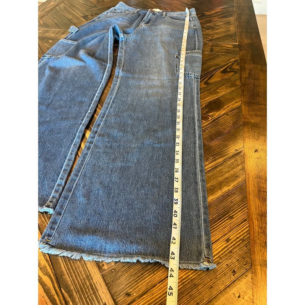 Grunge Wide Leg Jeans Women Medium 28 Y2K Oversized Boho Hippie Comfy Casual - Picture 7 of 9